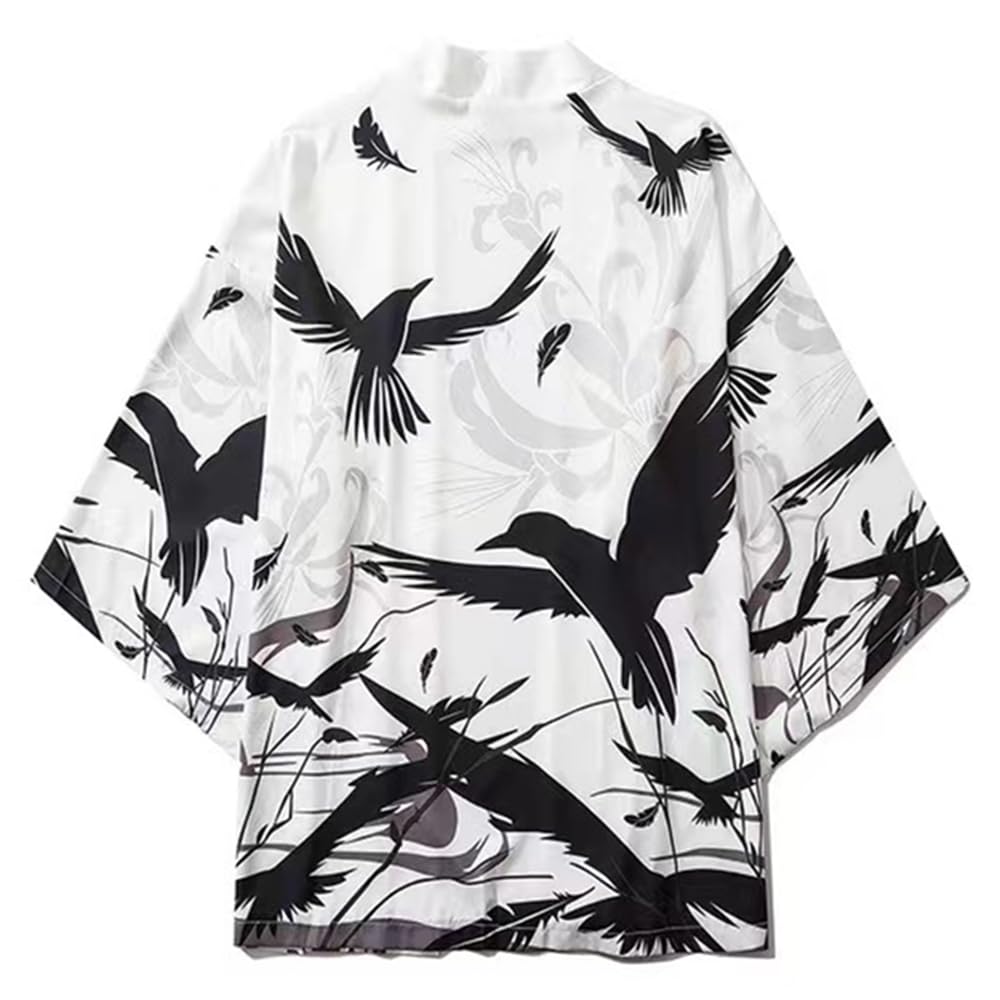 

Японский стиль Хантэн с лисой и вишневым цветом, длинный Хантэн, Хаппи, фестиваль, Микоси, японский, один размер подходит всем, кимоно, (Полупальто), Пальто,