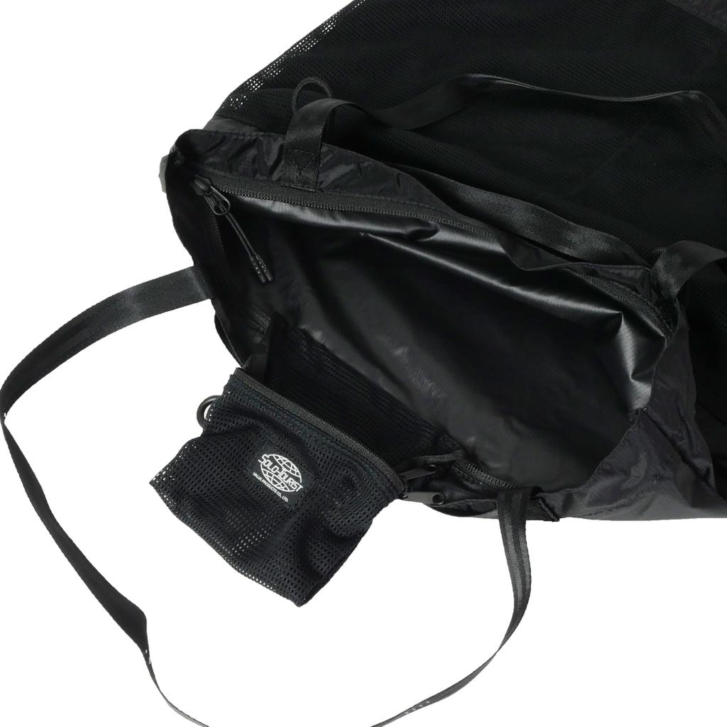 Packable Tote Folds Holds B4 Approximately 7 Made of ROBIC Nylon with Mesh Portable for Records Bag, Ultra-Lightweight (90g), Compactly, Documents,