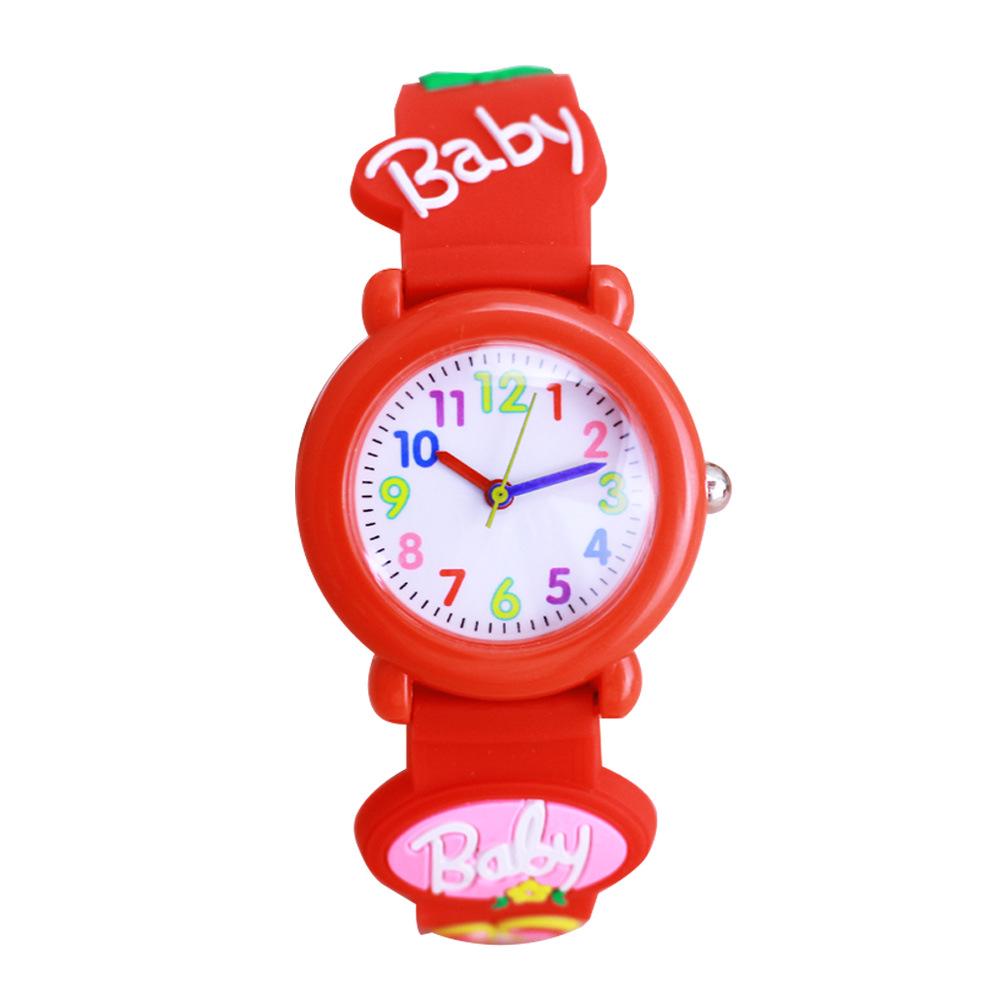 Kids' Cartoon Quartz Watch: 3D Strap, Round Case, Waterproof, Simple Design