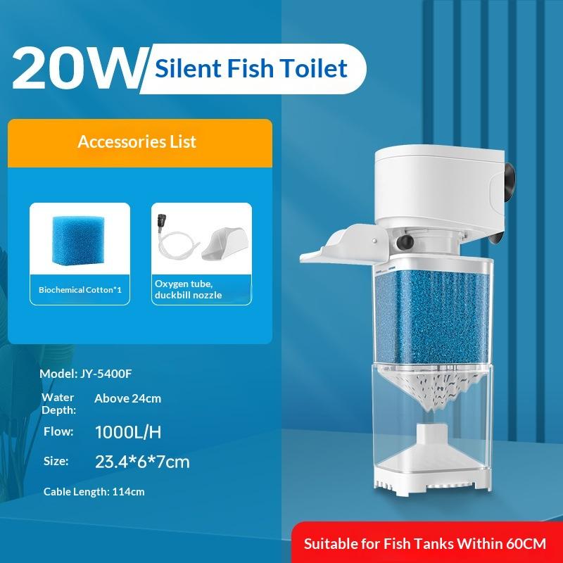 All-in-One Aquarium Filter Pump, 6 Functions for Clean Water & Oxygen, Silent Internal Filter Aerator Wave Maker, 220V