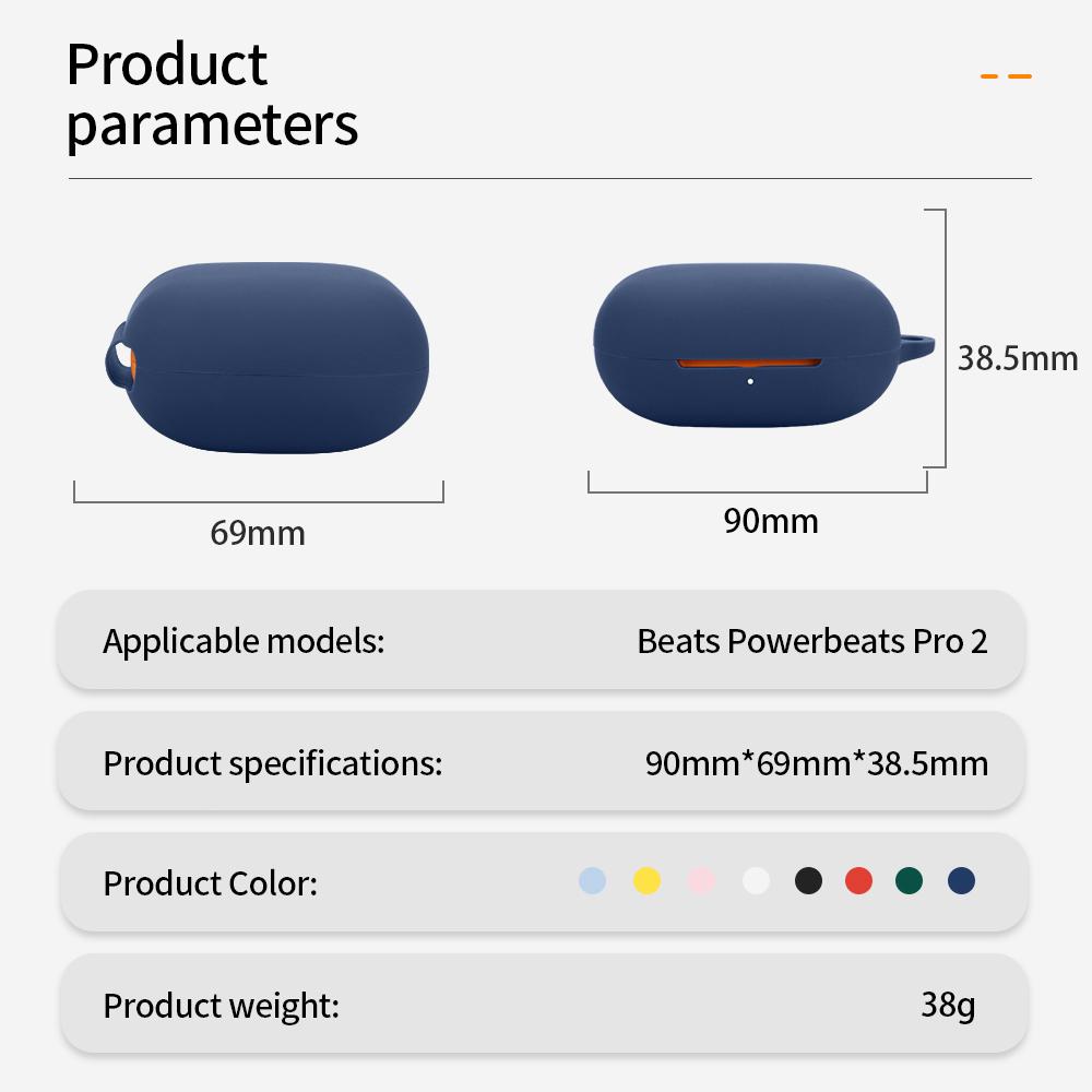 For Beats Powerbeats Pro 2 Silicone Case Bluetooth-Compatible Earphone Anti-Scratch Protective Cover