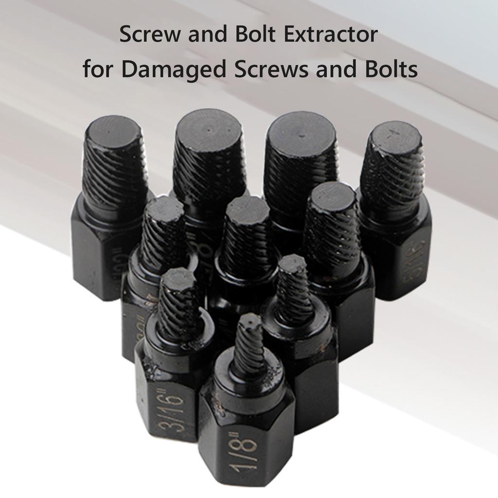 10 Piece Damaged Screw Extractor Set Easy Out Stripped Screw Remover For Rust Damaged Studs Bolt Remover Out