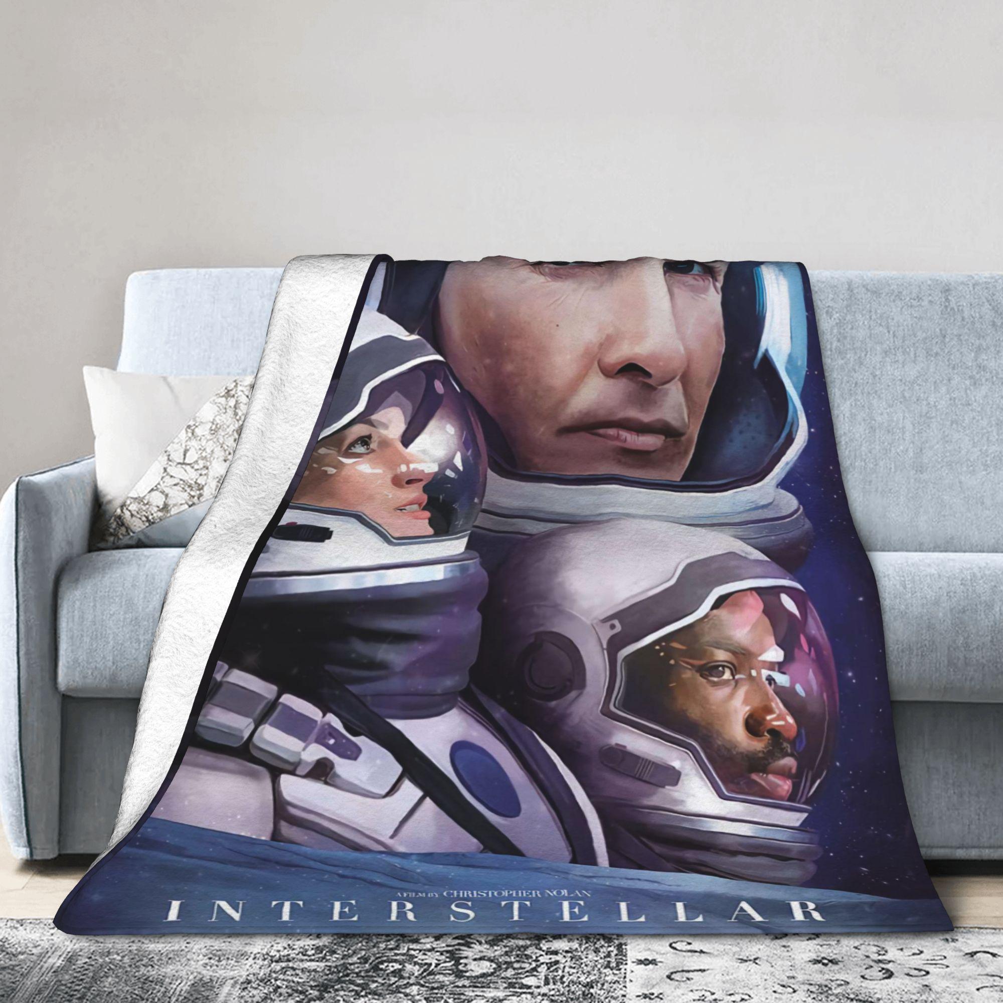 

Interstellar Movie Flannel Blanket Winter Warm Soft Throw Blanket for Girls Boys Couch Chair Graphic Bedspread Sofa Bed Cover 30x40in