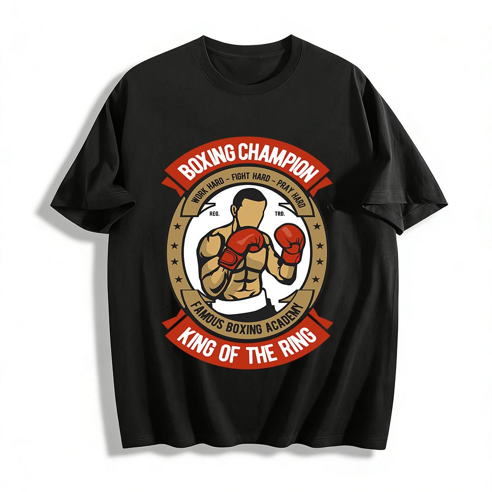 Boxing Champion King Of The Ring Academy Graphic Sports Tee For Boxing Fans Pure cotton T-shirt XXS
