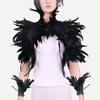 Gothic Feather Shawl Harness Wrist Cloak Cosplay Carnival Bracelets Wrap Shoulder Neck Natural Halloween Party Costume Props