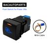 12V Blue Orange Light Latching Momentary Push Switch 22 X 22mm For Toyota Prado 150 Series Camry Hiace Corolla RAV4 Land Cruiser