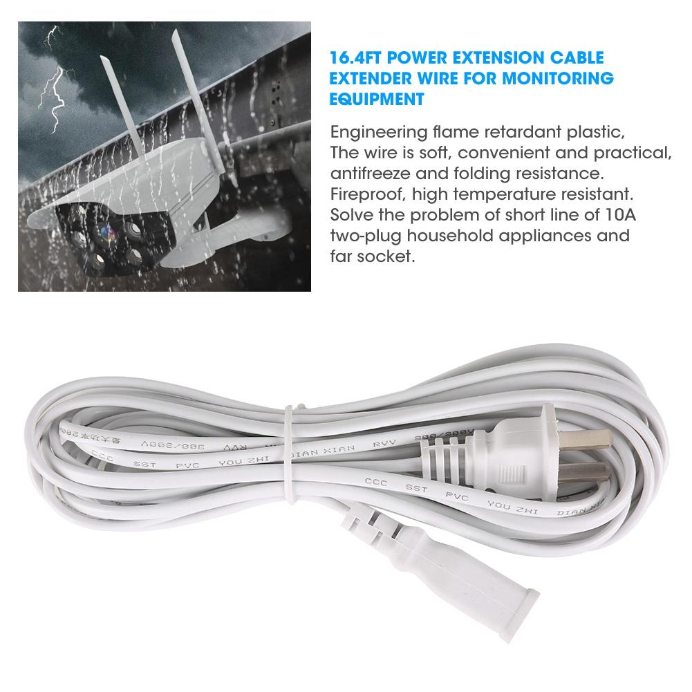16.4ft Power Extension Cable Extender Wire for Monitoring Equipment    Less Than Br More Than