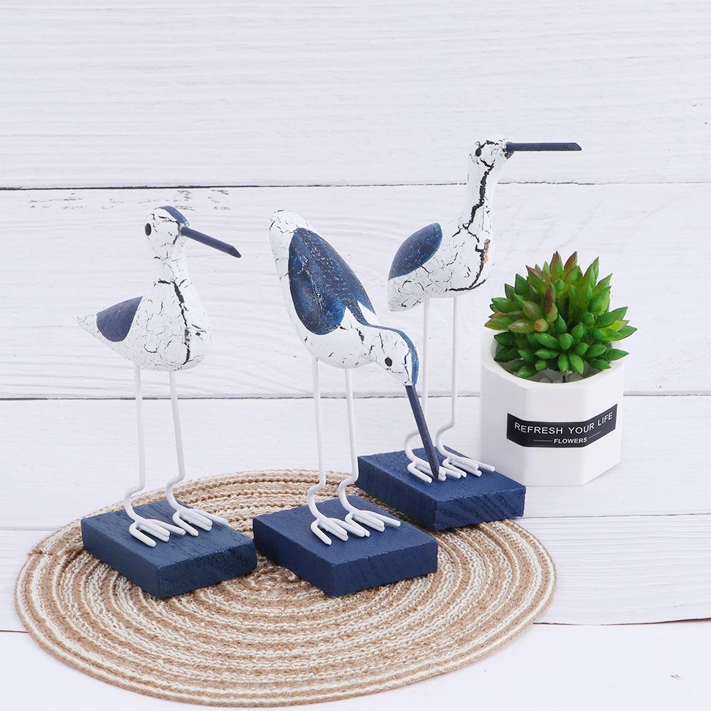 Nautical 3pcs/set Desktop Craft Model Office Seagull Home Desk Decor Ornaments Figurines Miniatures