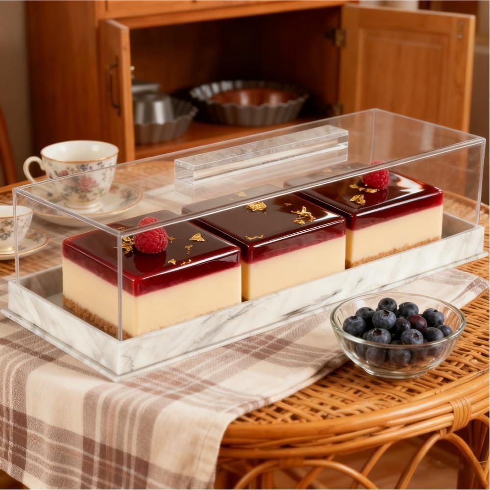 Dust-proof Cake Packaging Box Non-slip Bottom Bread Storage Container Cake Display Tray Hotel