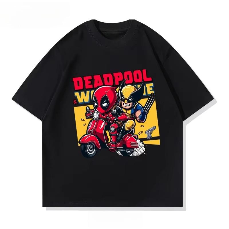 2026 new Unisexs summer Deadpool and Wolverine shortsleeved cotton crewneck halfsleeve Marvel movie Tshirt M