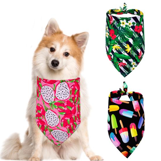 Dog Bandana Causal Style Fruit Print Triangle Scarf Pet Neckerchief Dog Bib Collar Accessories for Small Medium Large Dogs