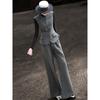 Lanseer 2026 Spring Elegant Sleeveless Vest & Wide-Leg Pants Set