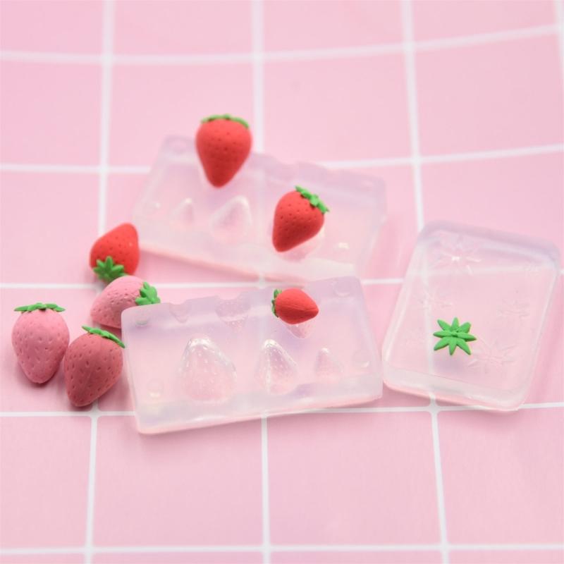 Flexible Silicone Mini Strawberry Mold For DIY Resin Casting Crafting Tiny Decorations Handmade Jewelry And Craft Items