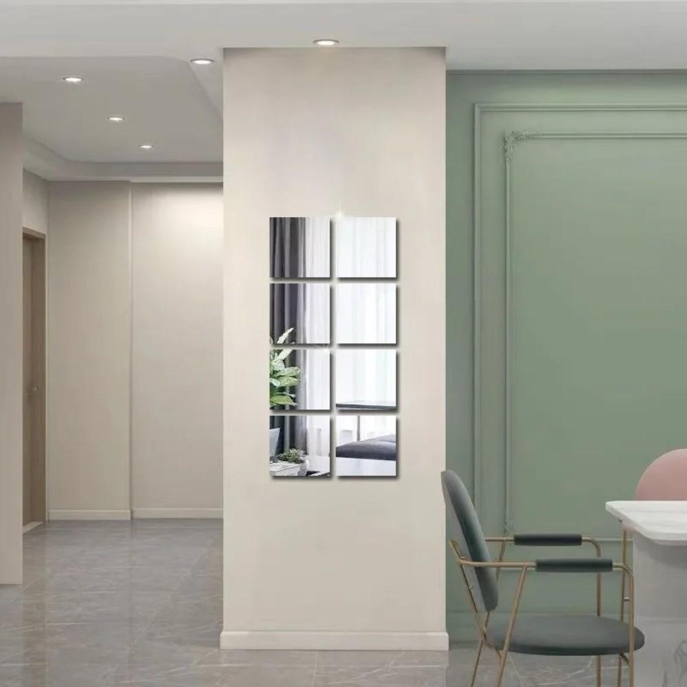 Self-Adhesive Acrylic Mirror Sheet 20/30/40cm Non Glass Mirror Stickers  Home Office