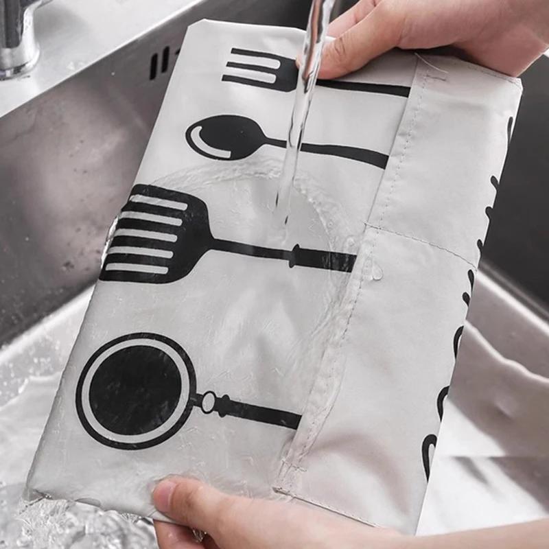 Apron Waterproof Oilproof Can Wipe Hands Kitchen Work Clothes Home Cooking Cleaning Men and Women Universal Sleeveless Apron