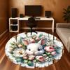 1pc Rabbit Flowers Round Chair Mat Office Area Rug - Non-Slip, Floor Mat for Office, Bedroom, Ideal Home Decor Gift C0112082