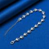 Bracelet en argent sterling 925 de 8 pouces, forme de cœur exquise avec zircon, accessoires de bijoux à la mode pour femmes, fête de mariage