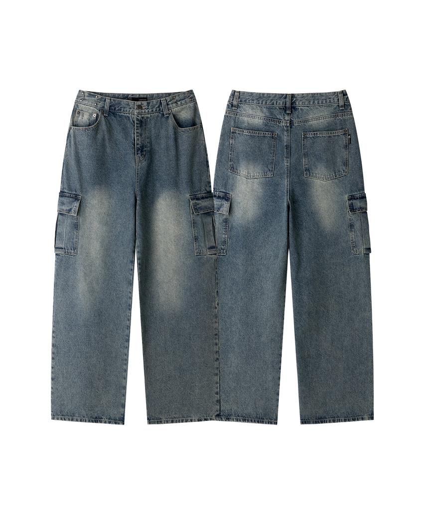 Ledeoli Hooked Cargo Denim Pants [Vintage Black]