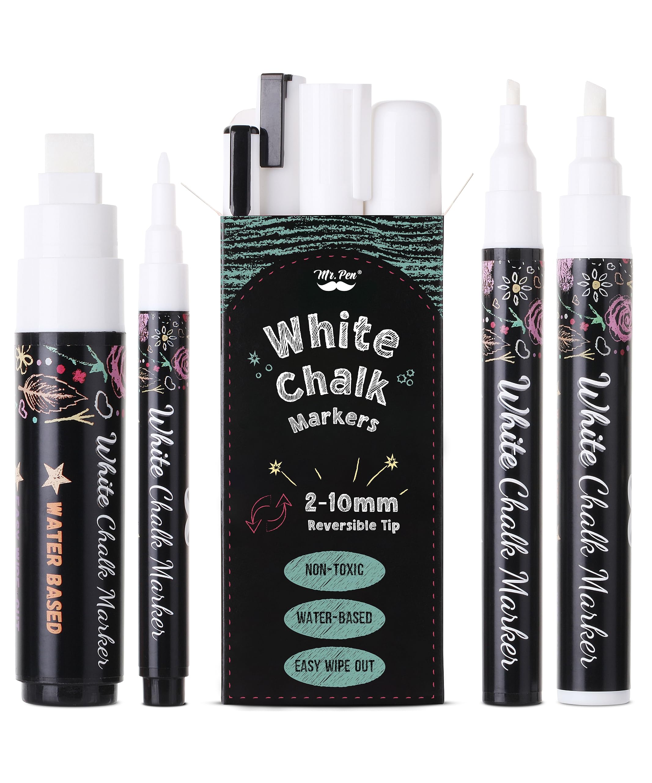 

Pen White Chalk 4 Assorted Liquid Chalk Pens for Chalkboards Mr. - Markers, Sizes, белый