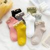 1Pair Candy Color Women Ankle Socks Breathable Princess Dress Socks Lace Ruffle Socks  Women Girls