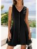 Women's Sleeveless V-neck A-line Summer Beach Dress