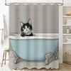 Adorable Cat Bath Mat: Non-slip Rubber Bathtub Rug Perfect for Home Decor Modern Cartoon Print Shower Floor Mat with Soft Microf
