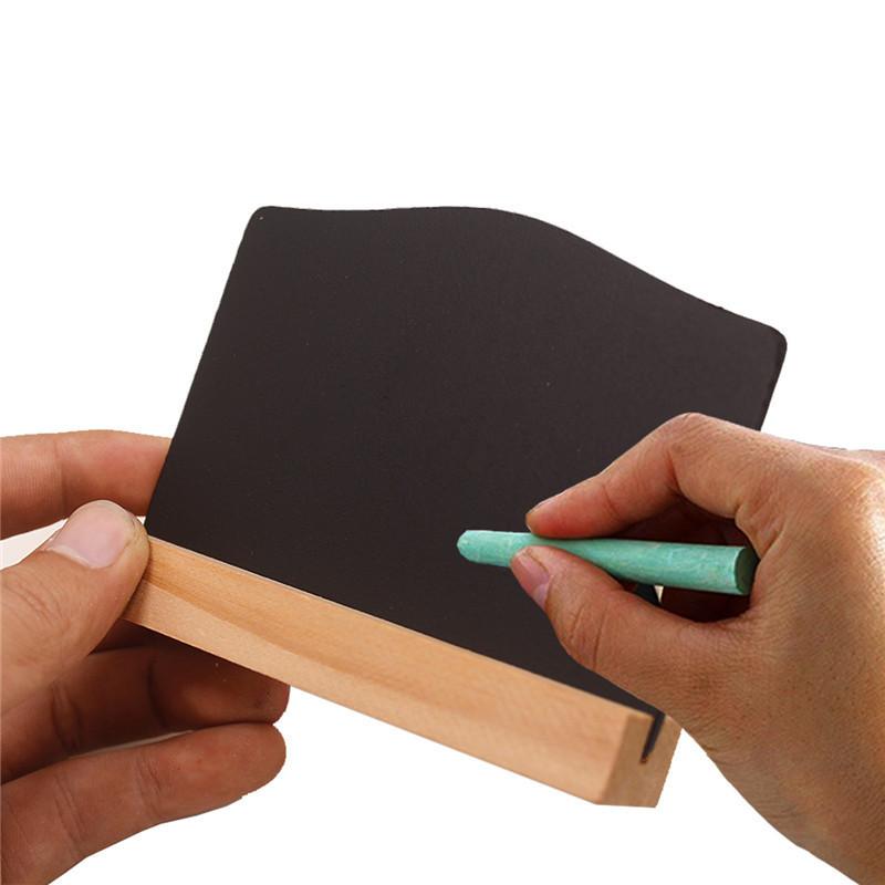 1pc Wooden Double-sided Small Chalkboard Ornaments Home Decoration Hotel Bar Writing Board Double-sided Chalkboard Message Board