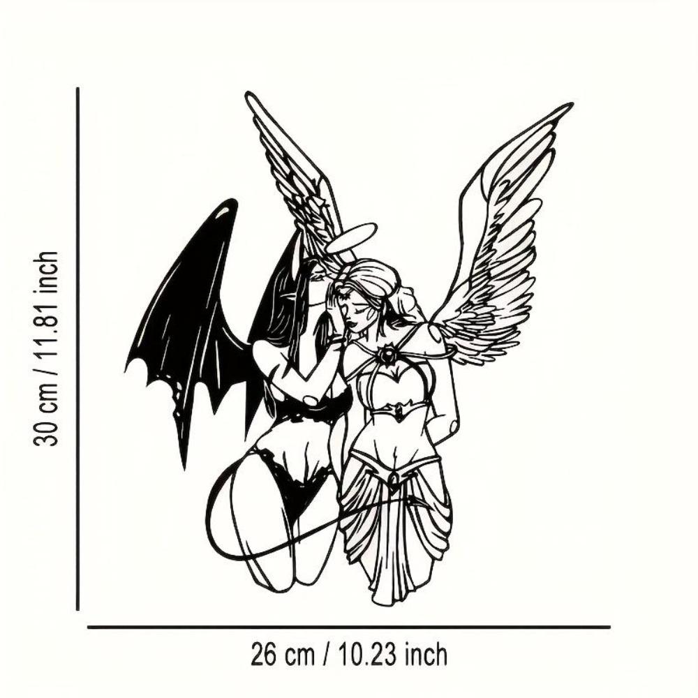 

Metal Wall Art Devil Angel Hanging Decor Indoor Outdoor Gift
