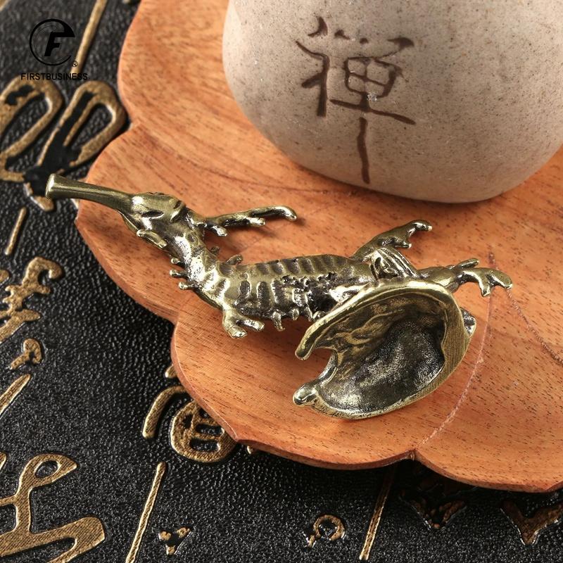 Solid Brass Seahorse Figurine Vintage Sea Animal Small Statue Desktop Ornaments Home Office Decorations Crafts Accessories Gifts
