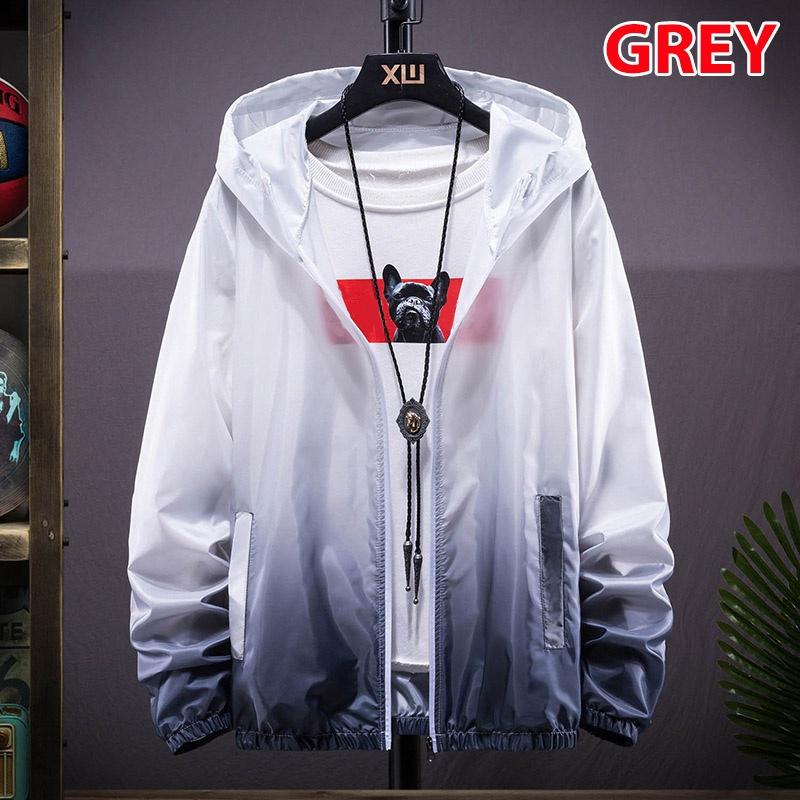 

Водонепроницаемая ветровка унисекс с защитой от УФ-лучей, куртка на молнии, верхняя одежда с капюшоном, пальто(Размер:XXS-7XL) S серый