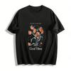 Tulpendruck Lässiges T-Shirt Guter Weg zum Glück Vibe Top Reines Baumwoll-T-Shirt
