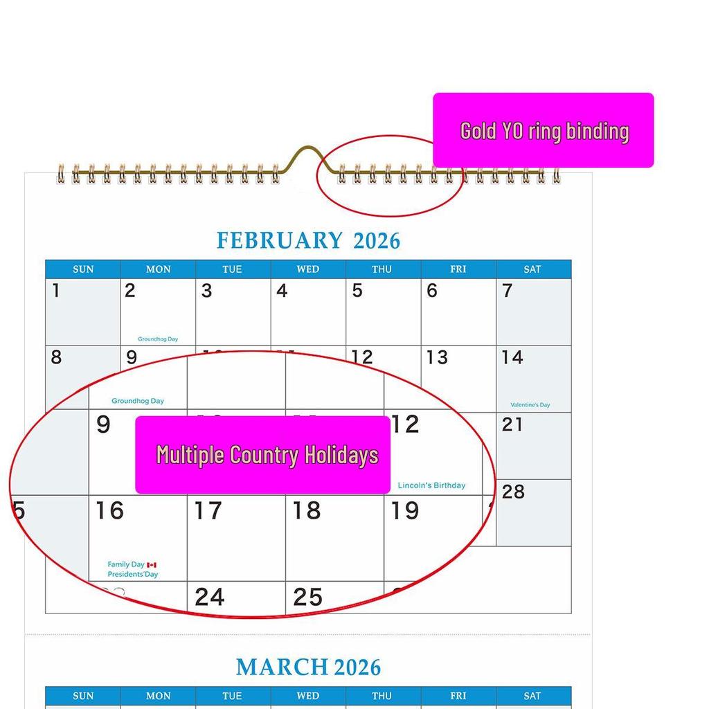 2026 BUDGETPLANNR Wall Calendar: English Office Planning