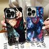 Anime Itadori Yuji JUJUSU Beschichtetes Handyhülle Für Iphone 16 17 Pro Max Air 16E 14 15 Plus 12 13 Mini Sturzsicher Airbag Hülle