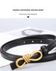 Women's Genuine Leather Bowknot Waist Belt - Simple, Versatile, Thin Cowhide Accessory for Dresses, Skirts, Shirts, and Trousers.