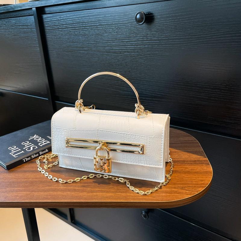 Versatile Bag Women's New Fashionable Large-capacity Handbag Women's Shoulder Bag Bright Leather Stone Pattern Commuter Bag