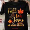 Fall For Jesus Autumn Christian T Shirt Faith Thanksgiving Vintage Casual Stylish Versatile Homme Soft