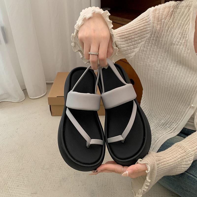 

Lightweight black non-slip with skirt platform sandals women s summer wear 2025 new pink height-enhancing cool slippers 40 серый