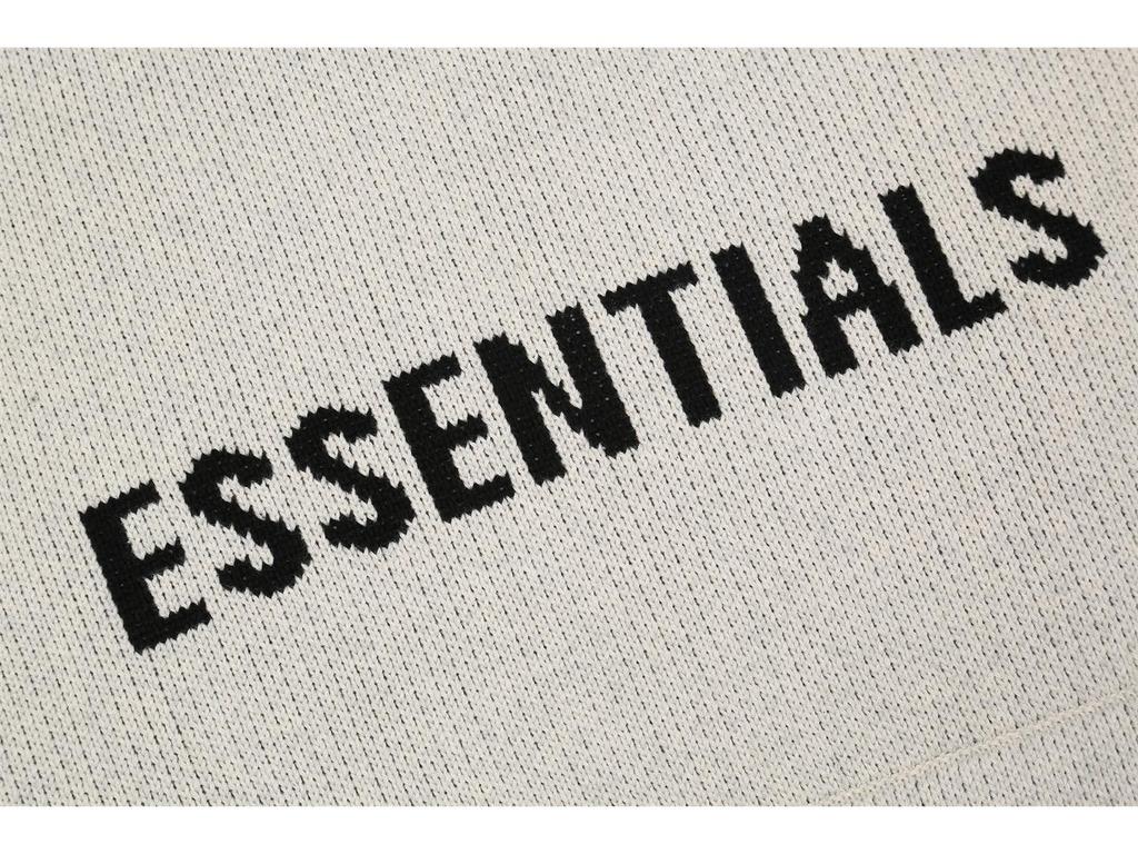 ESSENTIALS Unisex Codzienna Bluza z Kapturem z Dzianiny z Napisem