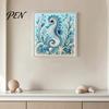Handmade Beach House Decor Ocean Faux Pearl Painting Kit, Marine Life 3D Art DIY Beginner Friendly Kit Sea Turtle Fish Picture Craft Set for