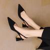 Black Sandals Women Summer New Fashion Women's Pointed Square Heel Sandals Pumps Women Shoes Office Dress Shoes Sexy High Shoes