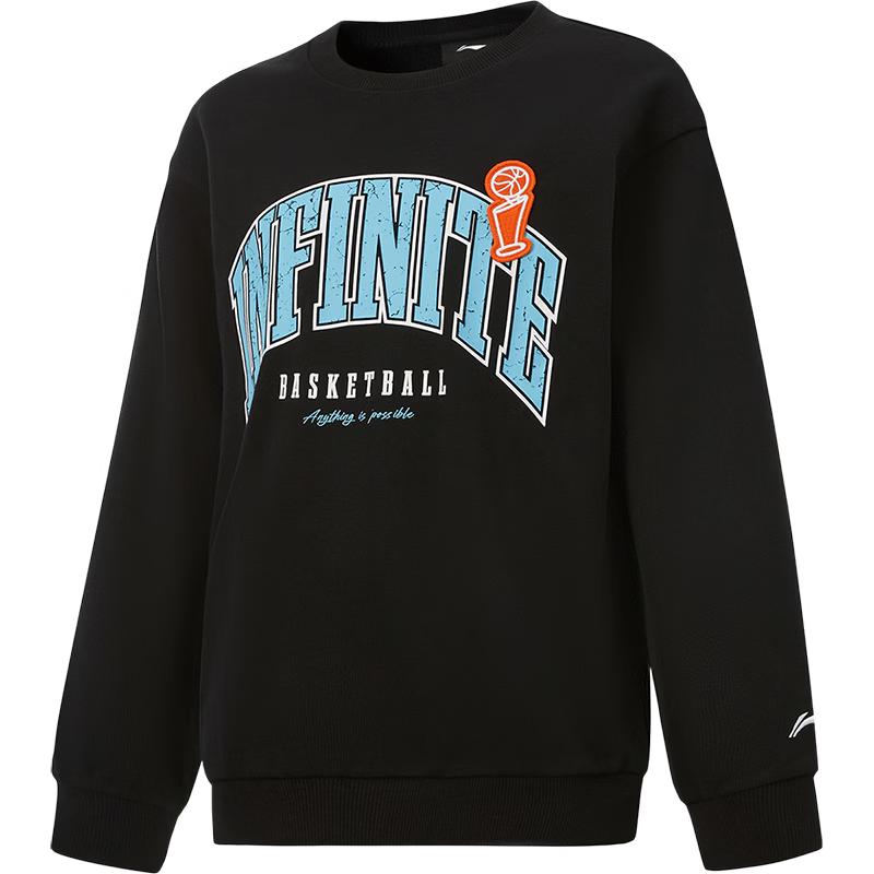 Li-Ning Boys  Cracked Letter Pullover Sweatshirt 170
