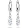 Huitan Fashion Shining Pendant Earrings Female Engagement  with Bright Round Zirconia Luxury Silver Color Accessories