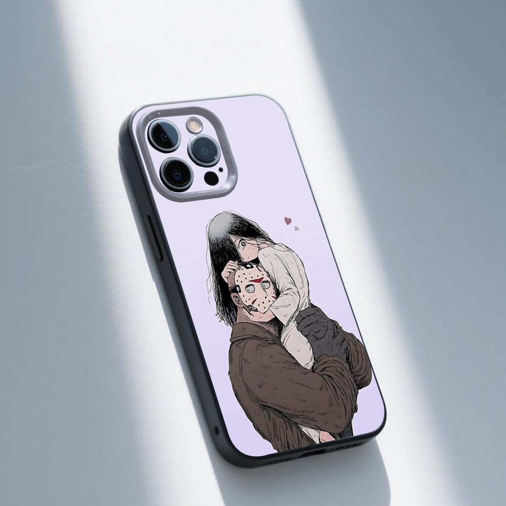 J-Jason Mask V-Voorhees Phone Case For iPhone 16,15,14,13,12,11,Pro,Max,Plus,X,XS,SE,E,Mini,Soft Silicone Black Case