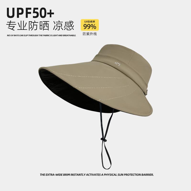 Vinyl sunscreen hat women's summer big brim sunshade bucket hat outdoor cycling UV protection sun hat