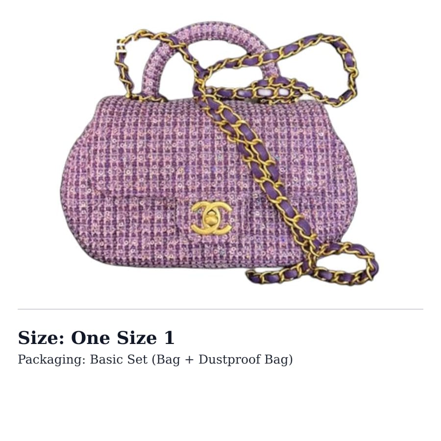 Chanel Twill Soft Woolen Shoulder Bag, Crossbody Bag, Handbag Small Women's Purple AS4573-B15098-NT171