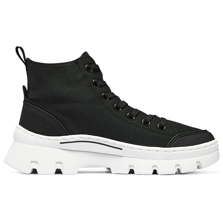 Skechers Roadies Comfortable Simple High-Top Canvas Shoes Women Sneakers Black 177260-BLK
