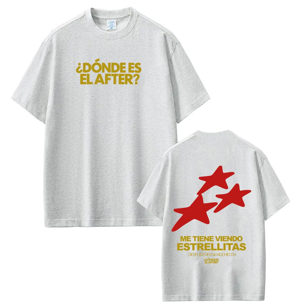 Rawayana ¿Donde Es El After_ Album Print Tees Men Women Fashion T-shirts Short-sleeved Cotton Hip Hop Casual T Shirts Streetwear