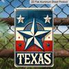 2D Flach, 1 Stück Vintage "TEXAS" Lone Star Aluminiumschild - 8"x12" Rustikale Texas-Flaggen-inspirierte Dekoration, Patriotische Lone Star Wandkunst, Perfekt für Texas