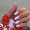 Detachable White Laser Nail Tips & Art Stickers