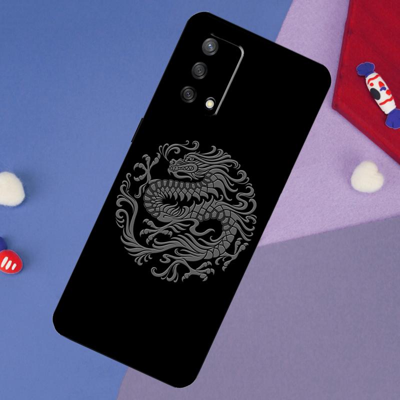 Chinese Style Crane Dragon Case For Oppo A17 A60 A40 A80 A16 A76 A96 A98 A58 A78 A18 A38 A57 A74 A54 A94 A15 A5 A6 Pro